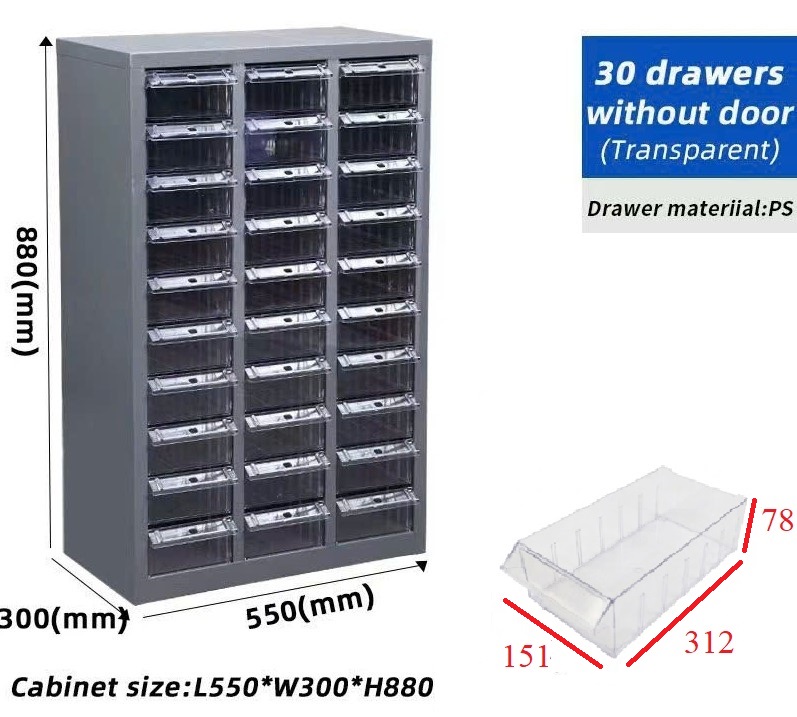 Tủ đựng linh kiện 30 ngăn chất lượng cao Tủ đựng linh kiện 30 ngăn bằng nhựa nhiều ngăn dùng lưu trữ ốc vít, bulông và linh kiện cơ khí