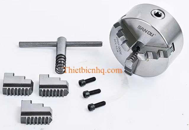 Mâm cặp 3 chấu K11 kèm phụ kiện Bộ mâm cặp 3 chấu K11 đầy đủ phụ kiện lắp đặt