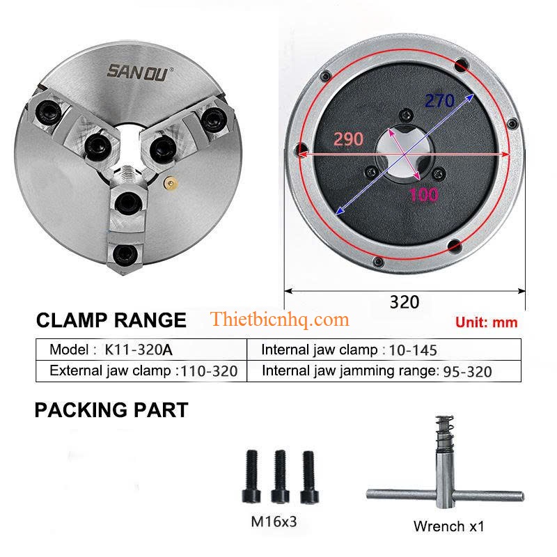 Hình ảnh thực tế mâm cặp 3 chấu lật K11 Mâm cặp 3 chấu lật K11 thực tế dùng cho máy tiện CNC và máy tiện cơ