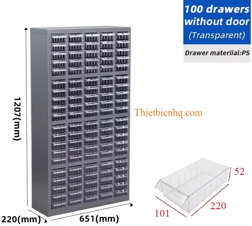 Tủ đựng linh kiện 100 ngăn chất lượng cao cho xưởng cơ khí Tủ đựng linh kiện 100 ngăn nhựa cao cấp lưu trữ ốc vít và linh kiện cơ khí