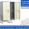 Tủ đựng linh kiện 75 ngăn có cánh, khóa mở tiện lợi